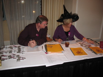 Mike Coley and Maggie Boylan prepare for arriving alumni