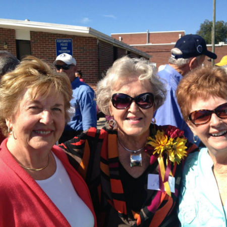 Janice Hammond, Martha Rae Mottley, and Betsy Hoffler CHS-62 are revelling in each other's friendship and missing their pal Gail Baker, CHS-62