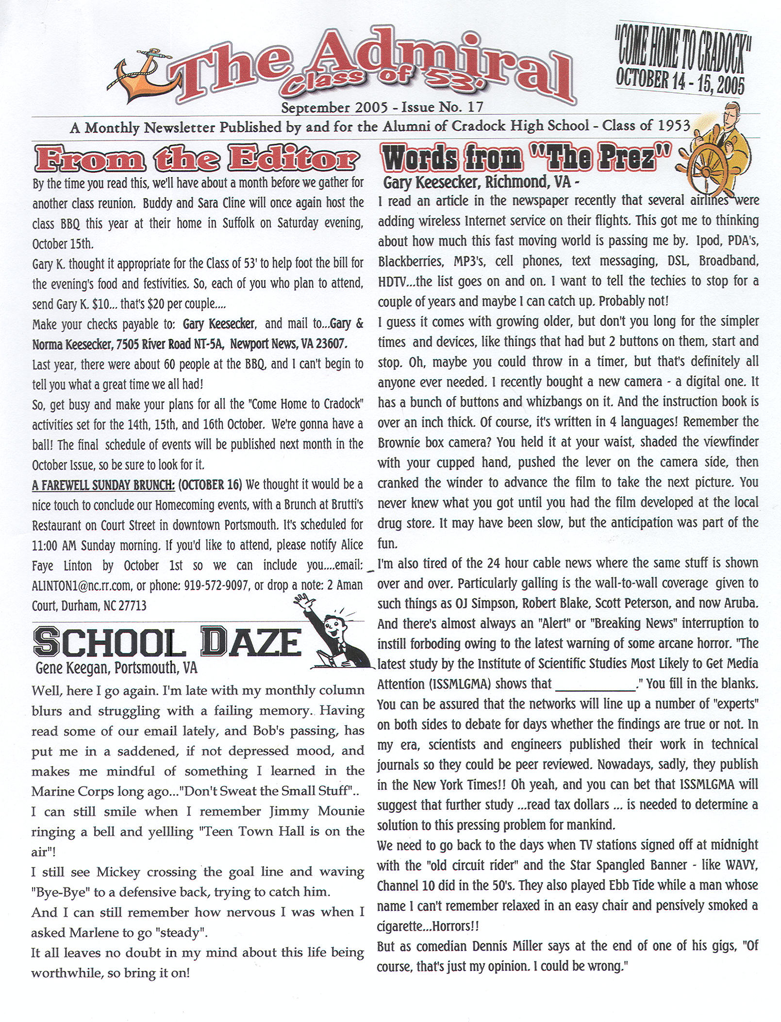 The Admiral - September 2005 - pg. 1