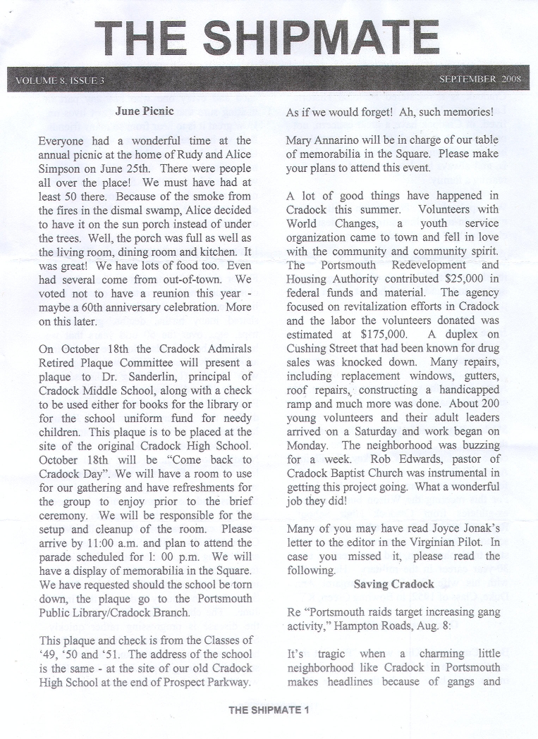 The Shipmate -Sept.2008 - pg. 1